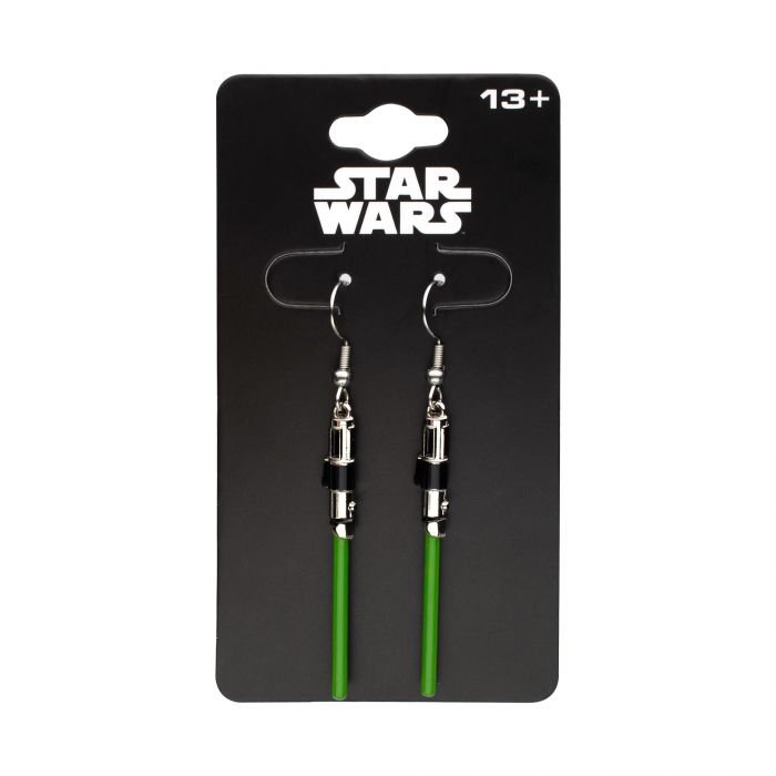 Star Wars Yoda Lightsaber Drop Earrings