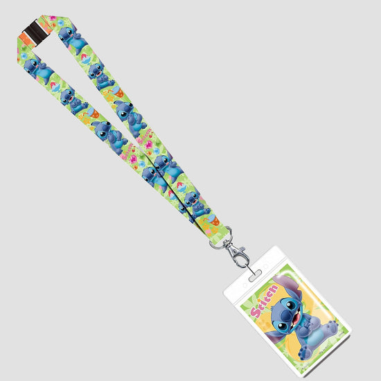 Stitch (Disney) Floral Summer Double-Sided Breakaway Lanyard