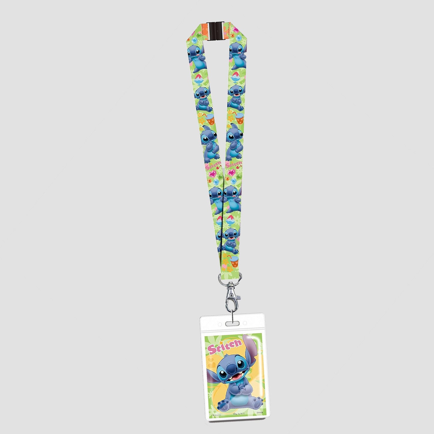 Stitch (Disney) Floral Summer Double-Sided Breakaway Lanyard