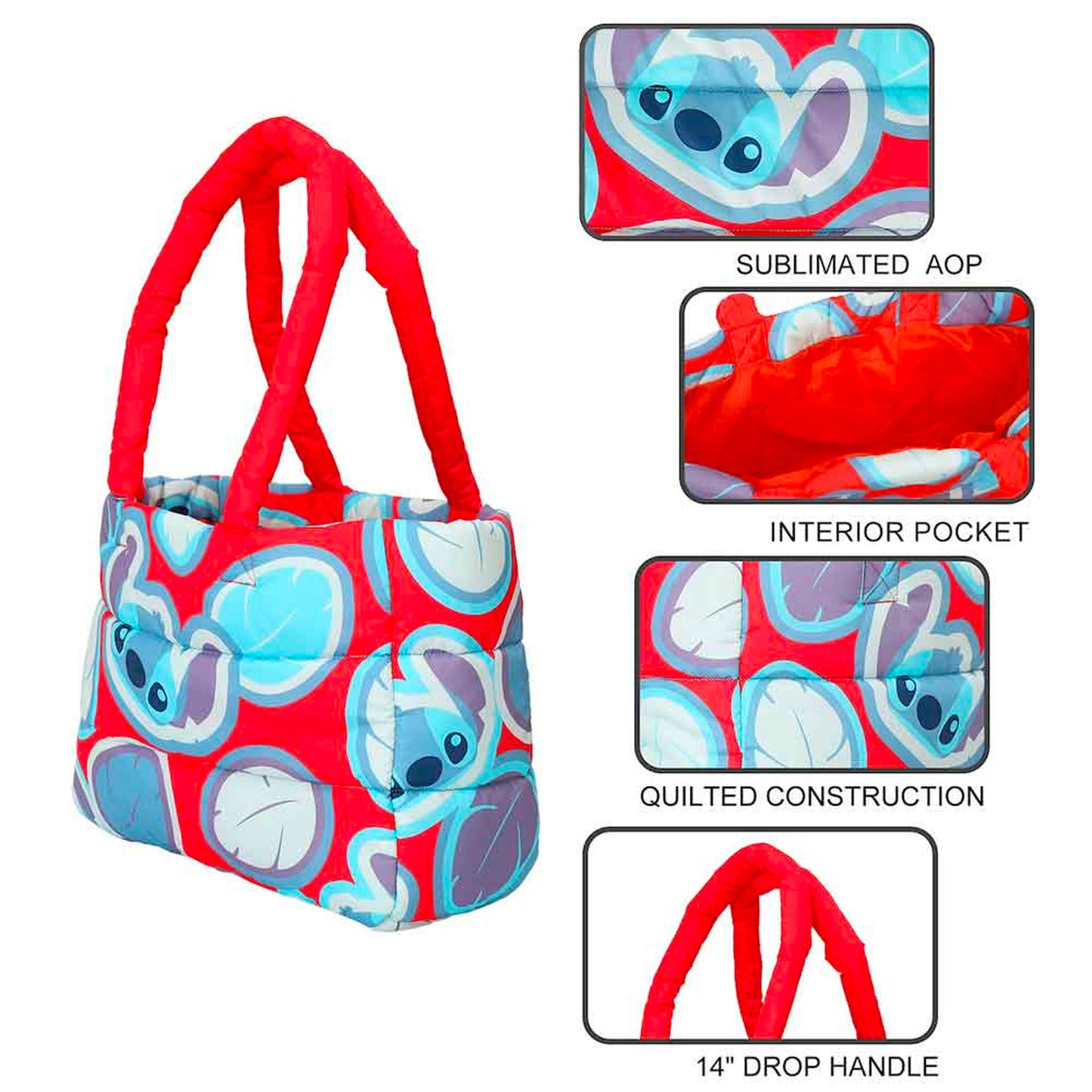 Stitch (Disney) Oversized Puffer Tote Bag