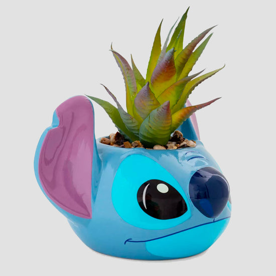 Stitch Ceramic Planter with Faux Plant