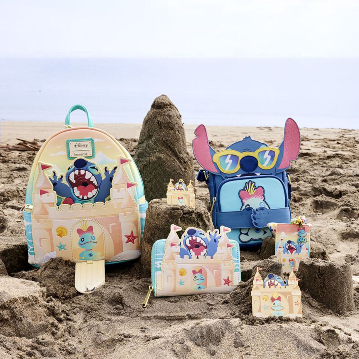 Load image into Gallery viewer, Stitch Sandcastle (Lilo &amp;amp; Stitch) Beach Surprise Disney Mini Backpack by Loungefly
