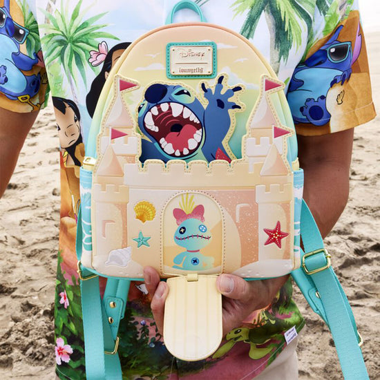 Load image into Gallery viewer, Stitch Sandcastle (Lilo &amp;amp; Stitch) Beach Surprise Disney Mini Backpack by Loungefly
