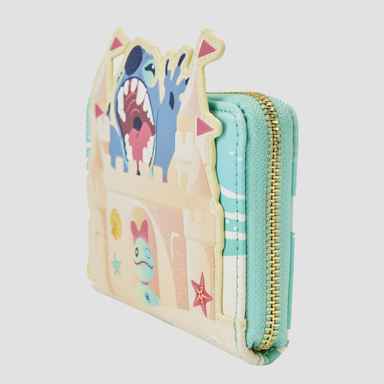Load image into Gallery viewer, Stitch Sandcastle (Lilo &amp;amp; Stitch) Beach Surprise Disney Zip-Around Wallet by Loungefly

