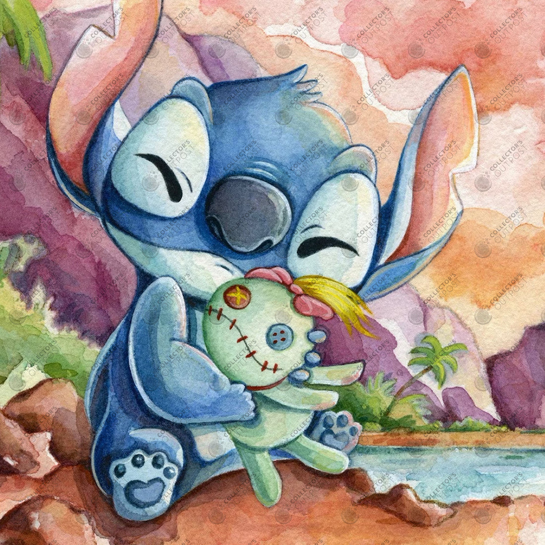 Stitch & Scrump (Lilo & Stitch) Disney Watercolor Art Print – Collector ...