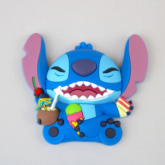 Load image into Gallery viewer, Stitch with Food (Lilo and Stitch) Disney 3D Foam Magnet
