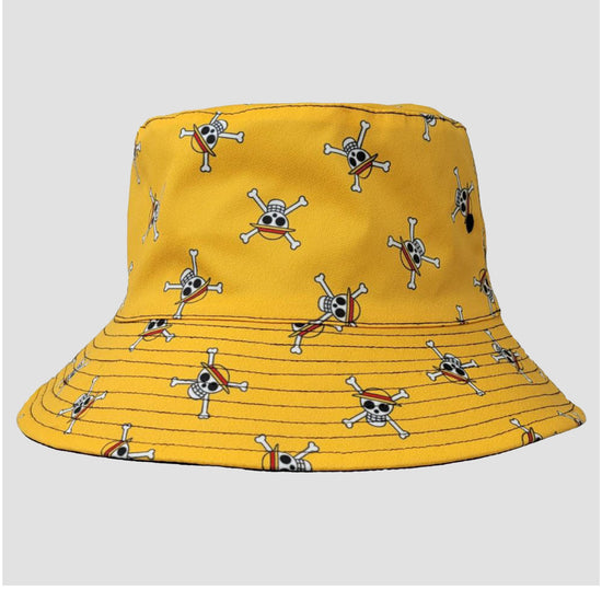 Load image into Gallery viewer, Straw Hat Pirates Jolly Roger (One Piece) AOP Bucket Hat
