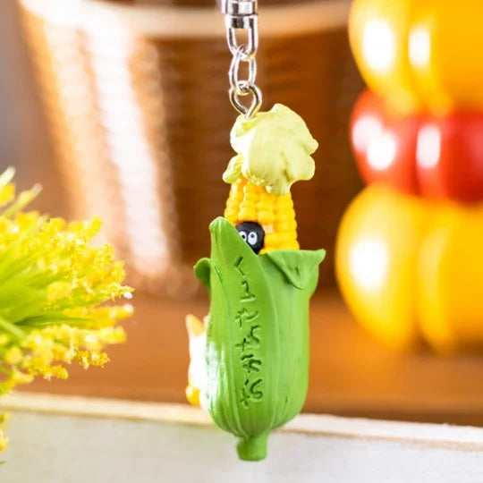 Studio Ghibli Totoro and Soot Sprite Corn 3D Sculpted Keychain