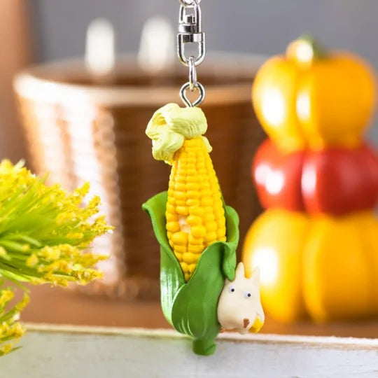 Studio Ghibli Totoro and Soot Sprite Corn 3D Sculpted Keychain