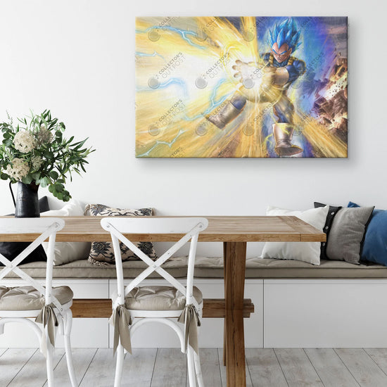 Load image into Gallery viewer, Super Saiyan Blue Evolved Vegeta (Landscape) Dragon Ball Z Premium Art Print
