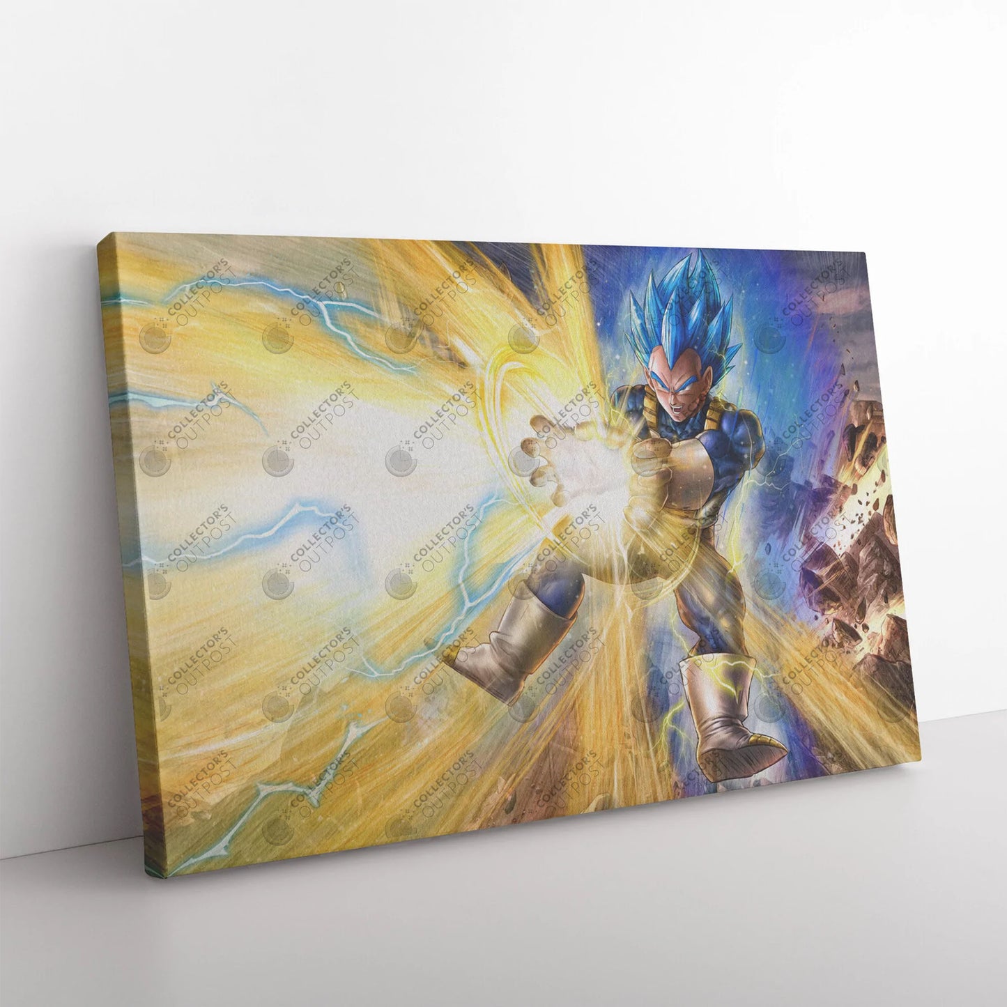 Load image into Gallery viewer, Super Saiyan Blue Evolved Vegeta (Landscape) Dragon Ball Z Premium Art Print
