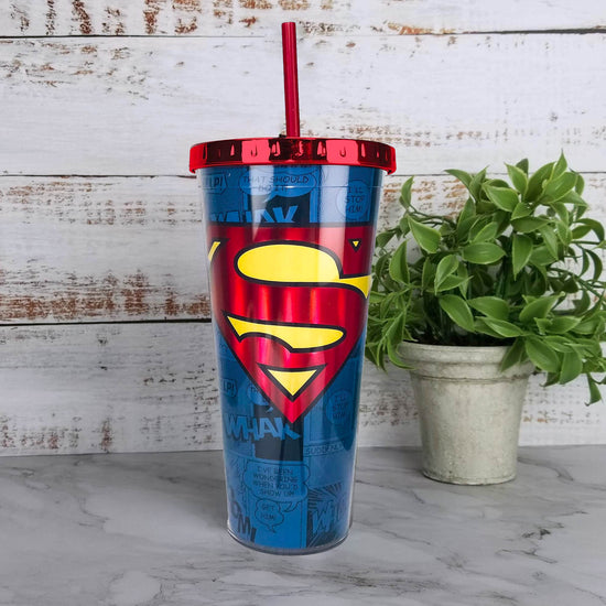  Superman (DC Comics) 20oz Foil Travel Cup with Straw