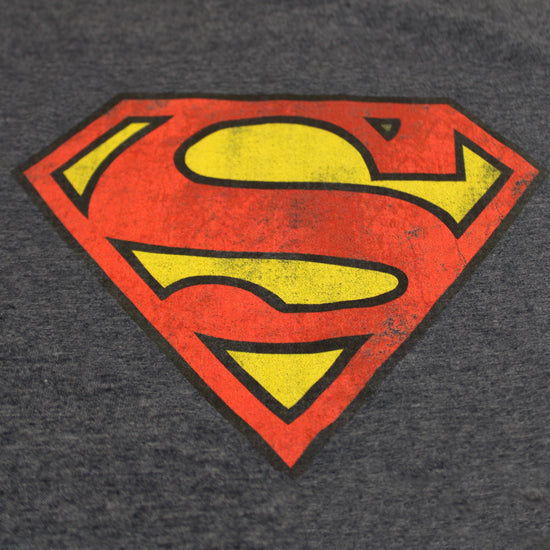 Superman Heather Distressed Logo Shirt