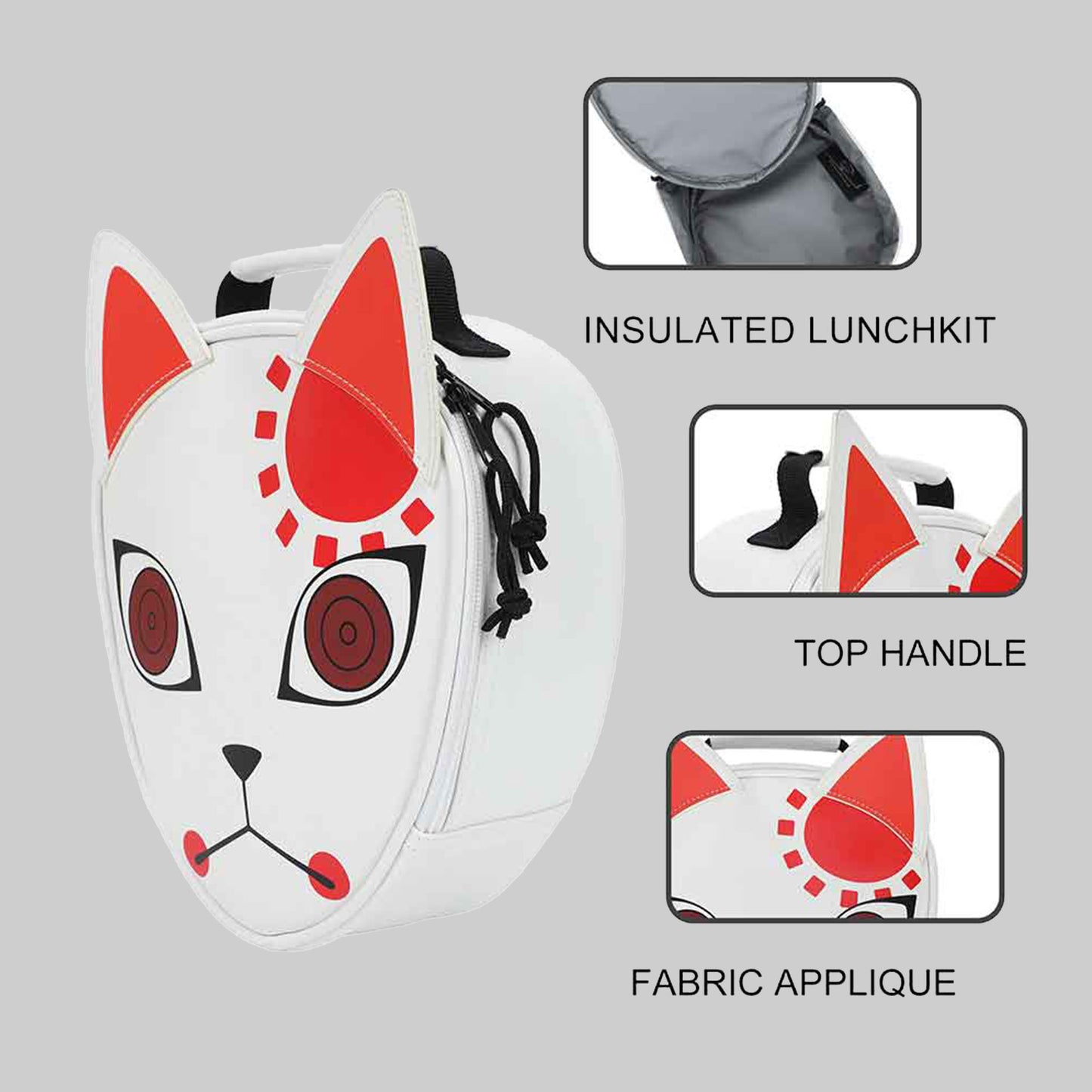Load image into Gallery viewer, Tanjiro&amp;#39;s Warding Mask (Demon Slayer) Insulated Lunch Tote Bag

