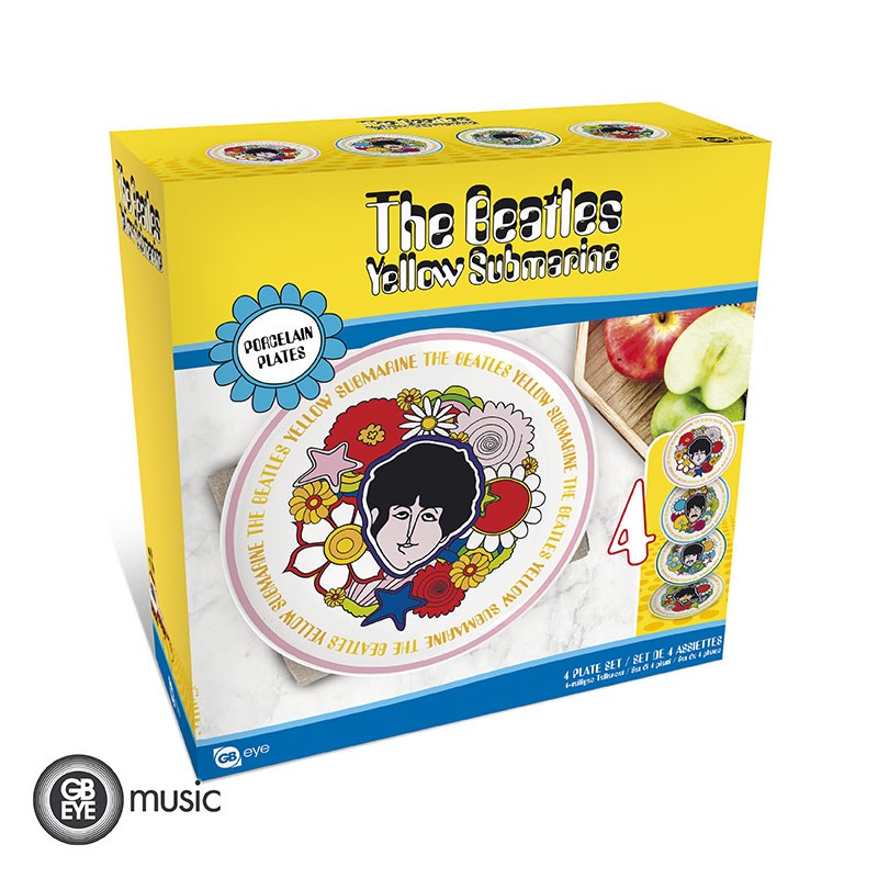 The Beatles Yellow Submarine 4 Piece Porcelain Plate Set