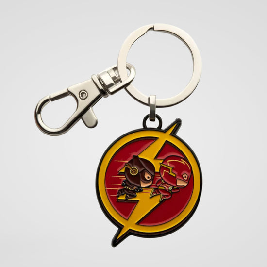 The Flash (DC Comics) Two Flashes Chibi Metal Keychain