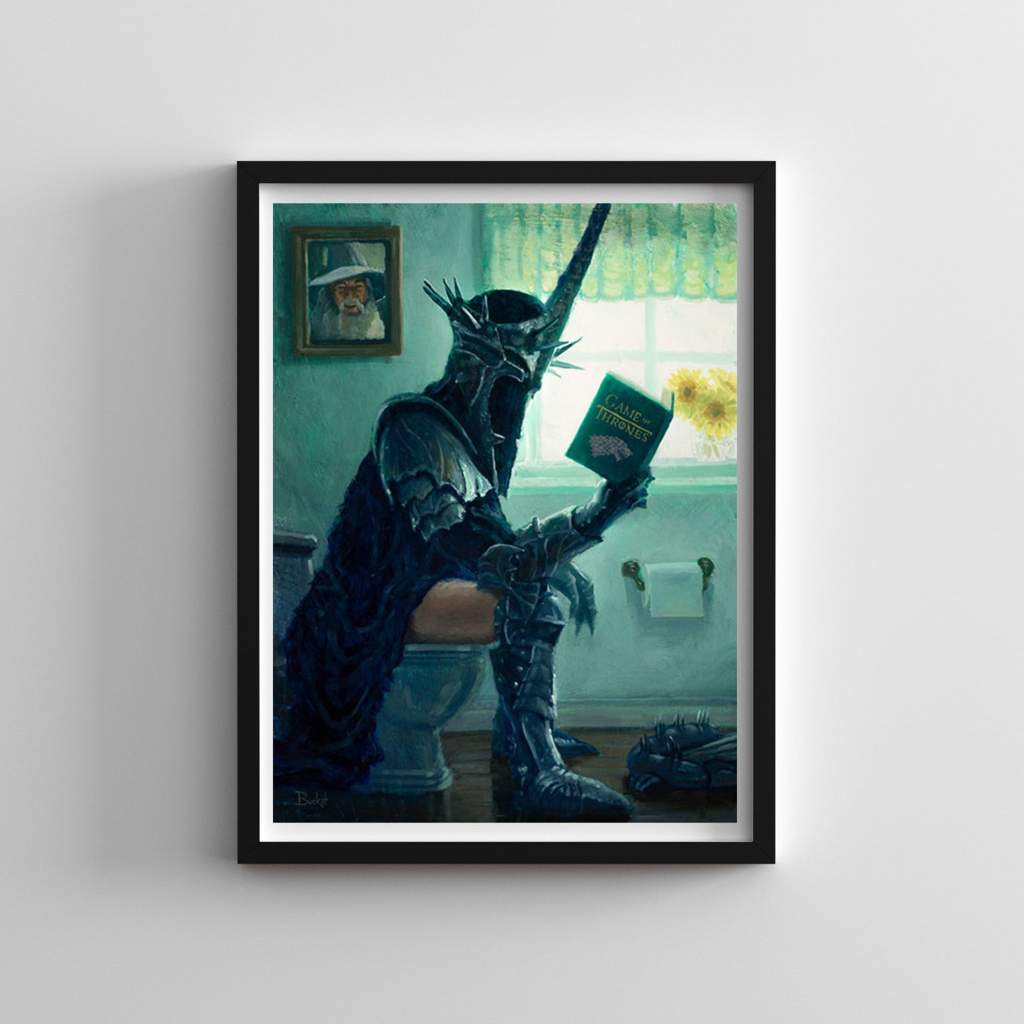 The Witch King (The Lord of the Rings) Bathroom Parody Art Print