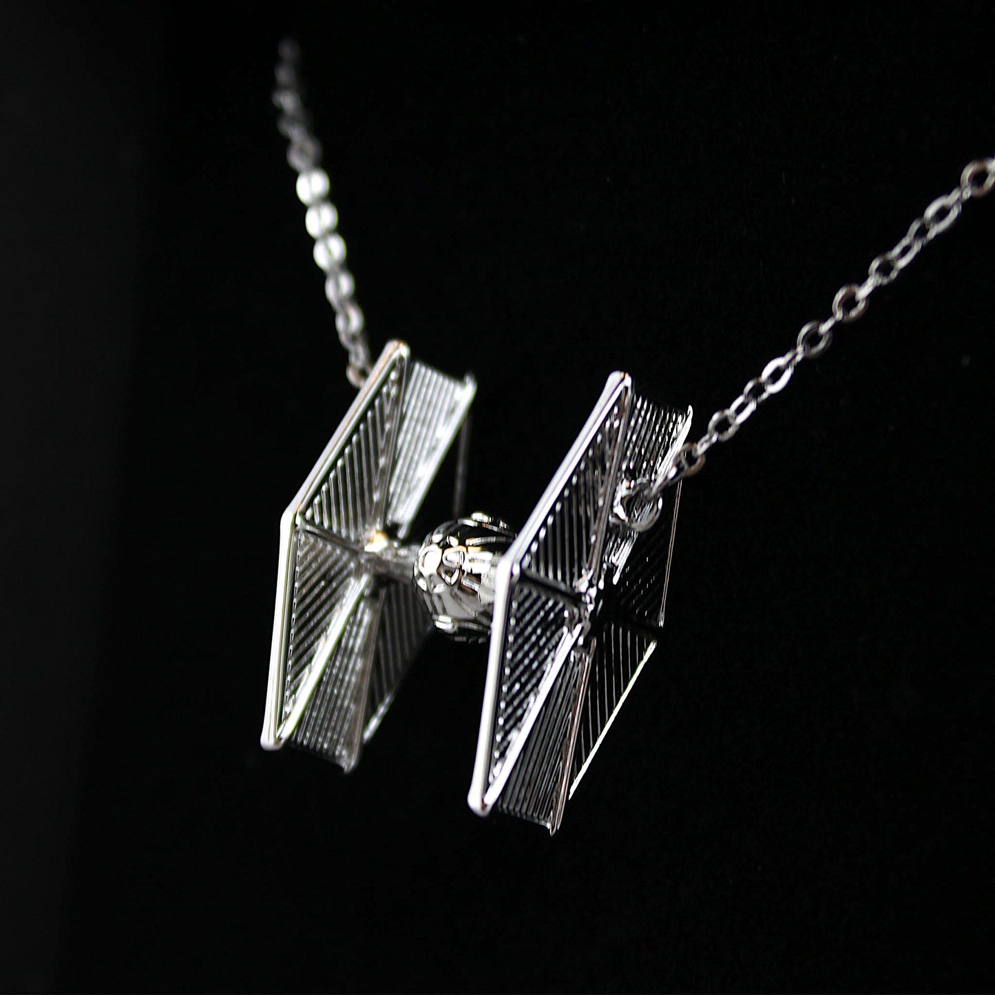 Load image into Gallery viewer, Tie Fighter (Star Wars) Gold Plated Necklace
