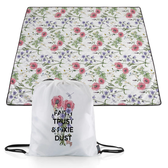 Tinker Bell "Faith, Trust & Pixie Dust" Disney Picnic Blanket and Carrying Bag