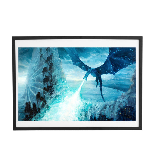 Viserion "The Ice Dragon" Game of Thrones Premium Art Print