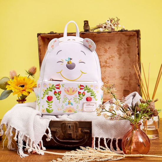 Load image into Gallery viewer, Winnie the Pooh (Disney) Folk Floral Mini Backpack by Loungefly
