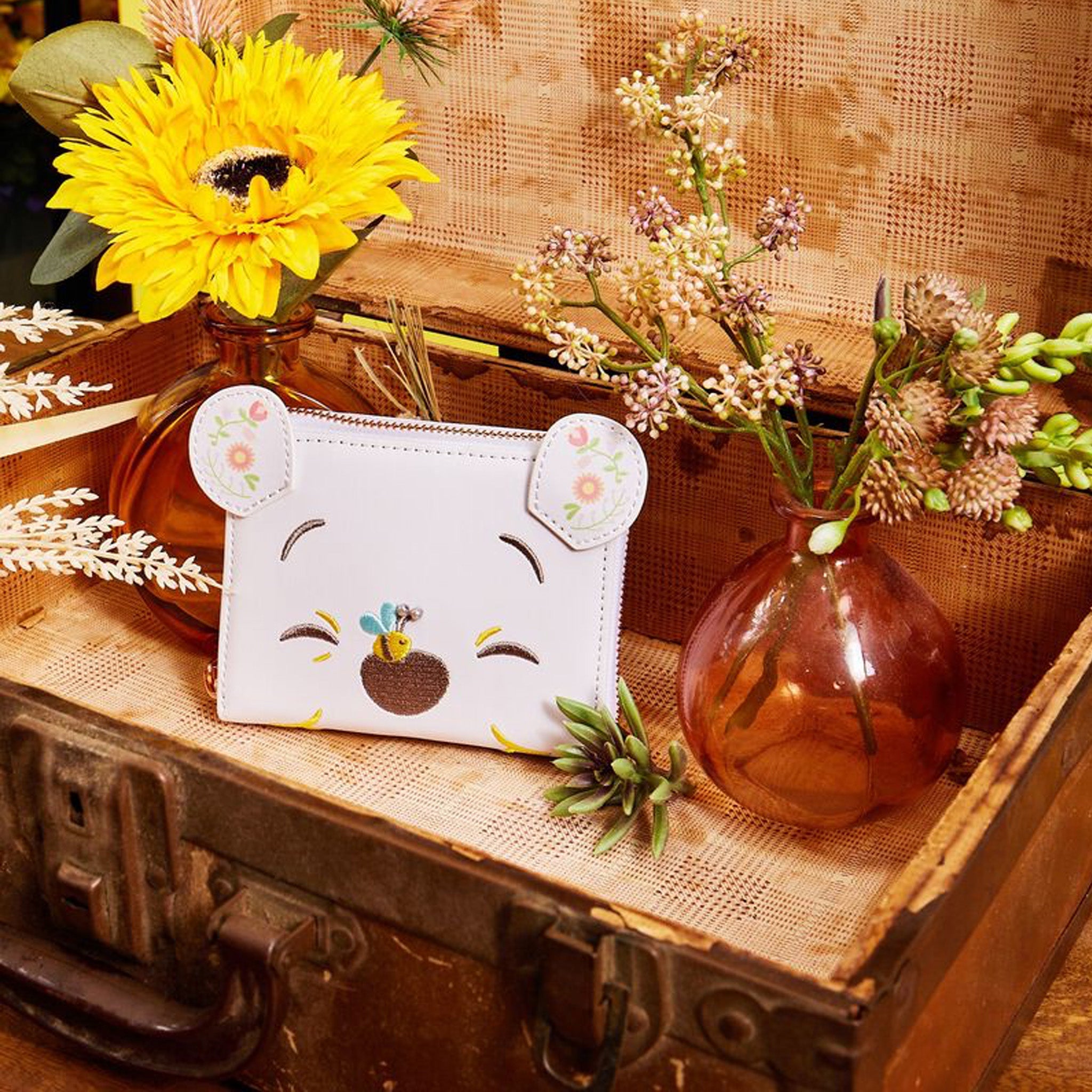 Winnie the Pooh (Disney) Folk Floral Zip-Around Wallet by Loungefly ...