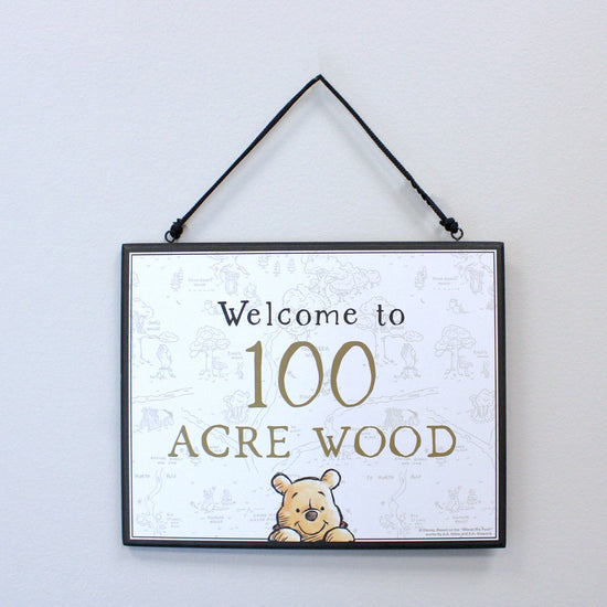 Winnie the Pooh (Disney) Reversible Hanging Wood Wall Sign