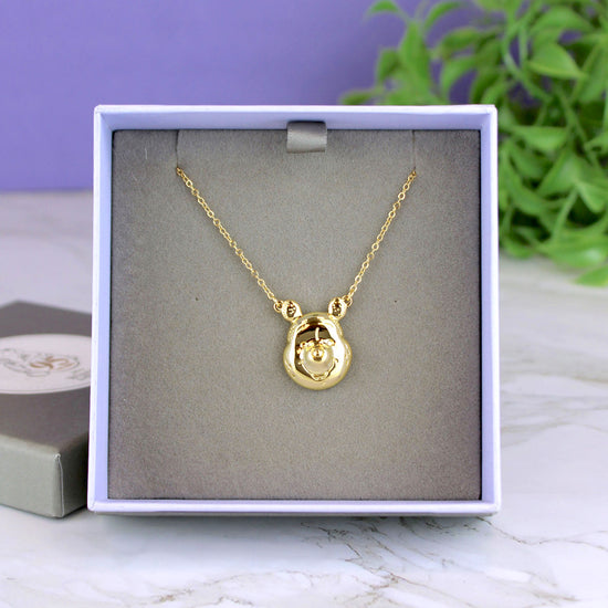 Winnie The Pooh Portrait (Disney) Gold Plated Necklace