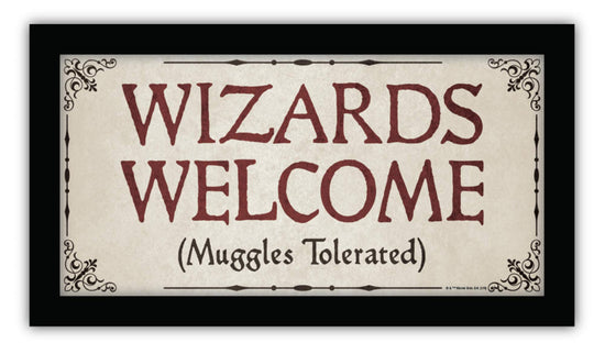 Wizards Welcome - Muggles Tolerated (Harry Potter) Framed Wall Sign