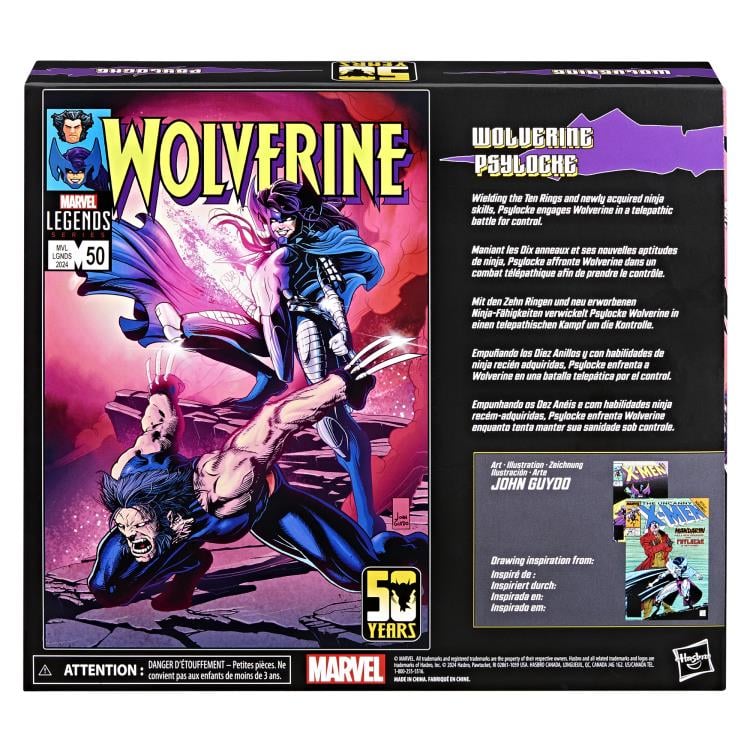 Wolverine & Psylocke 50th Anniversary Dual Pack Marvel Legends Figures