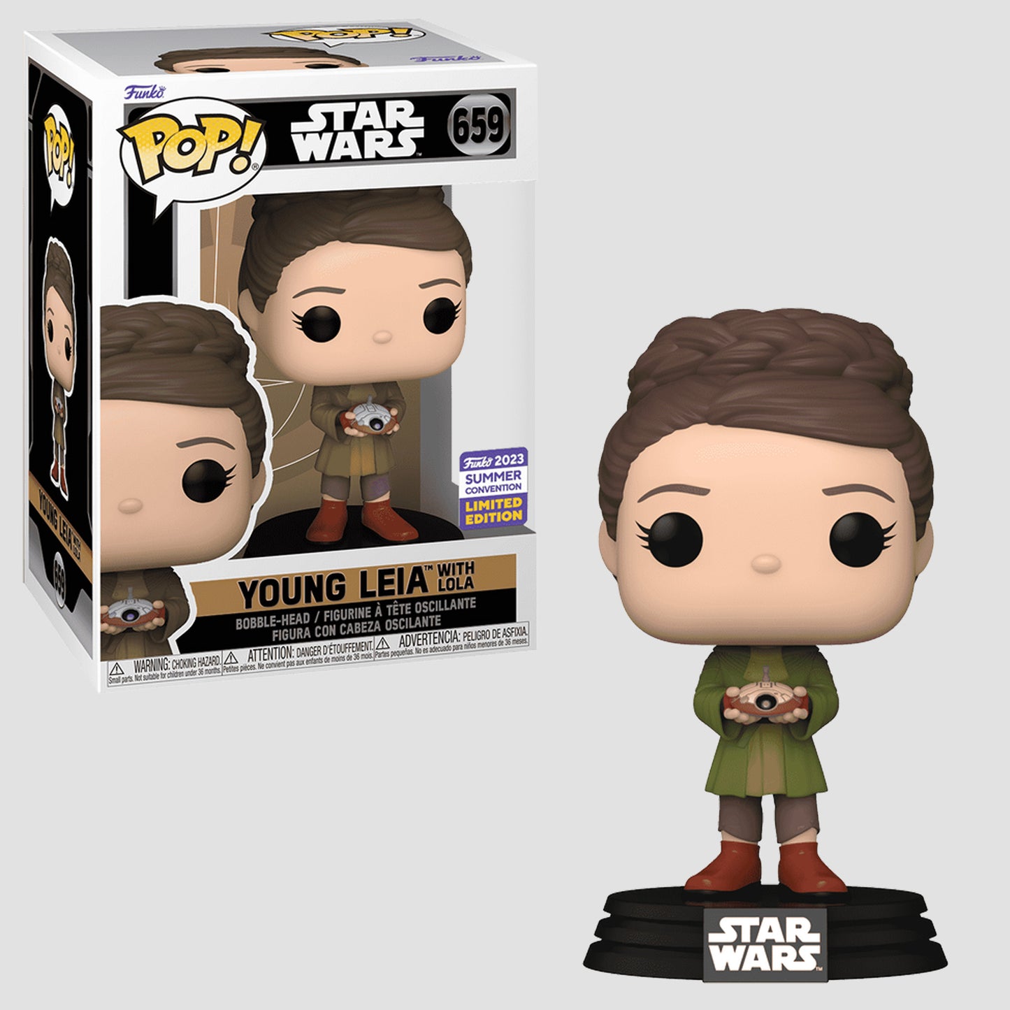 Young Princess Leia with LOLA (Star Wars) 2023 Summer Convention Limited Edition Funko Pop!
