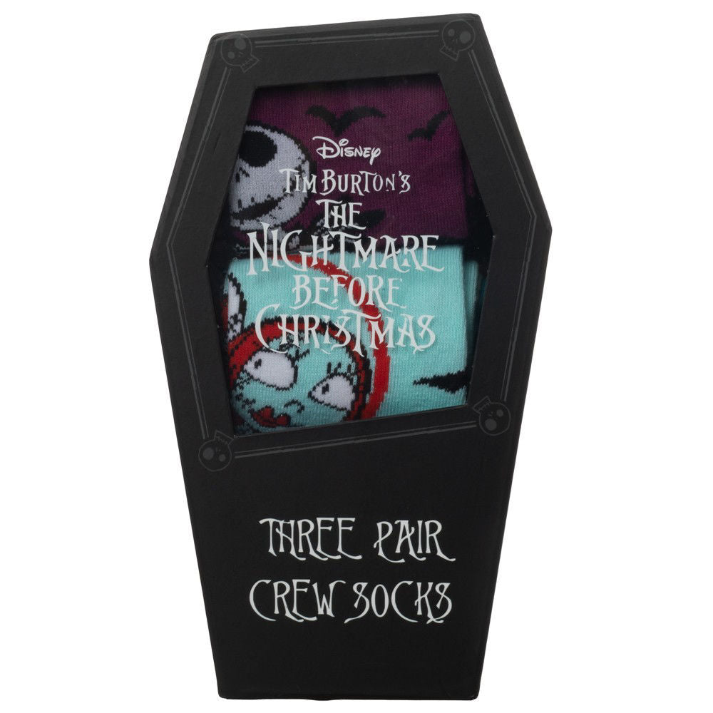 Nightmare Before Christmas 3-Pack Unisex Crew Socks Gift Set