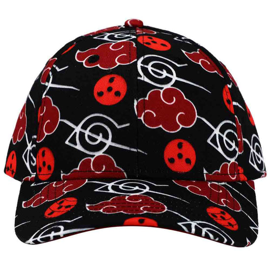 Load image into Gallery viewer, Naruto Akatsuki Red Cloud &amp;amp; Anti-Leaf AOP Snapback Hat
