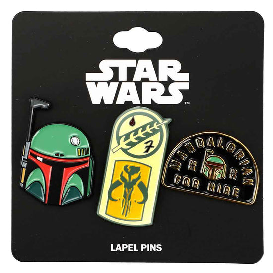 Boba Fett Star Wars Mandalorian For Hire Symbols Pin Set 3 Pack
