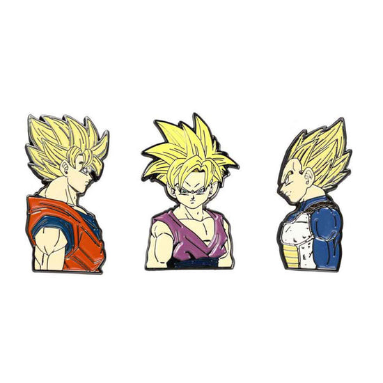 Goku, Gohan, and Vegeta (Dragon Ball Z) Enamel 3 Pin Set