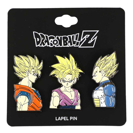 Goku, Gohan, and Vegeta (Dragon Ball Z) Enamel 3 Pin Set