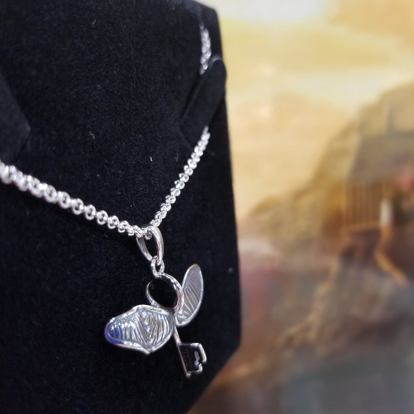 Harry Potter Flying Key with a Broken Wing Necklace Sterling Silver