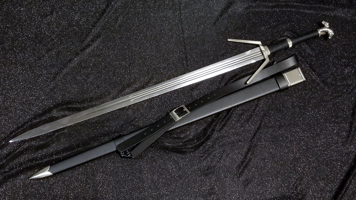 Geralt's Silver Witcher Sword Steel Replica