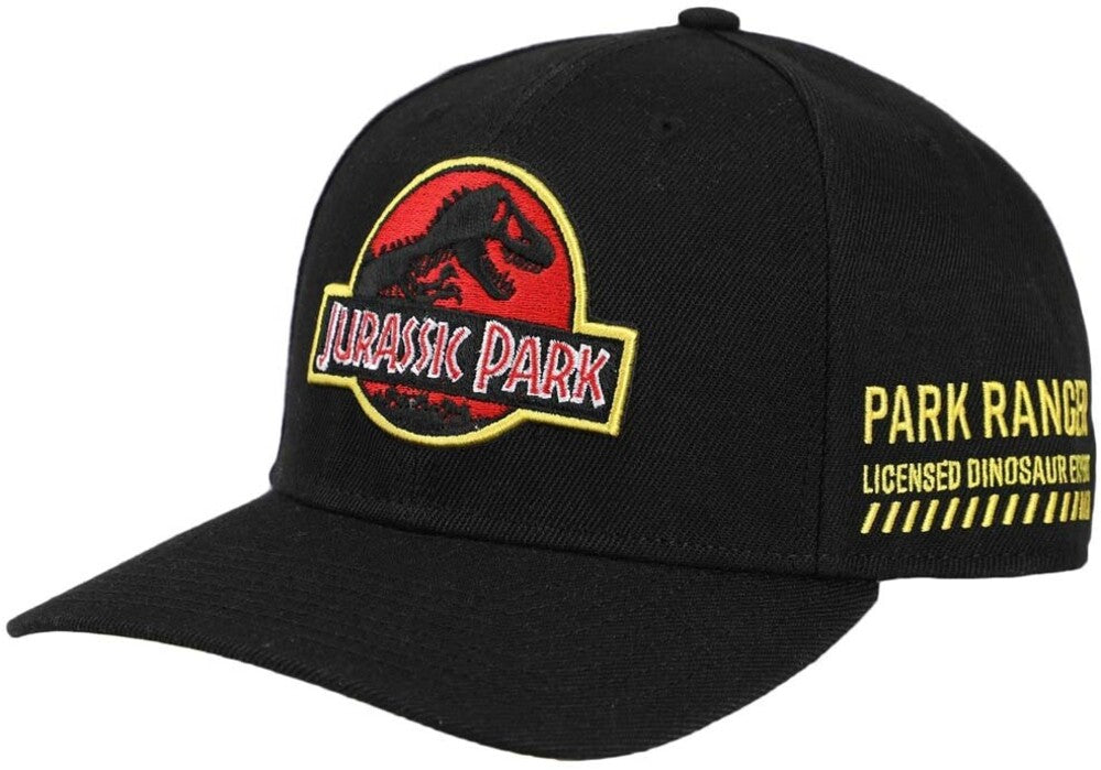 Jurassic Park Ranger Pre-Curved Snapback Hat (Black)