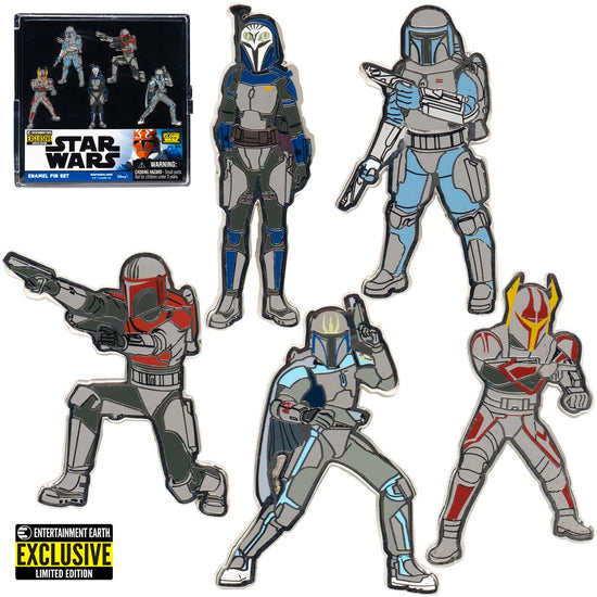 Load image into Gallery viewer, Star Wars: The Clone Wars Mandalorians  5 Enamel Pin Box Set -EE Exclusive

