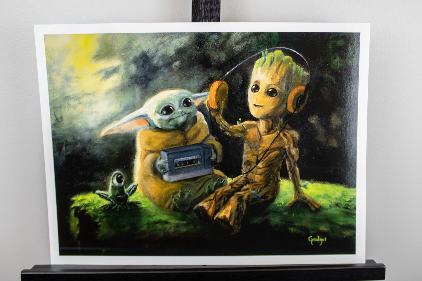 Grogu & Baby Groot "Baby Grooves" (Marvel x Star Wars) Parody Art Print