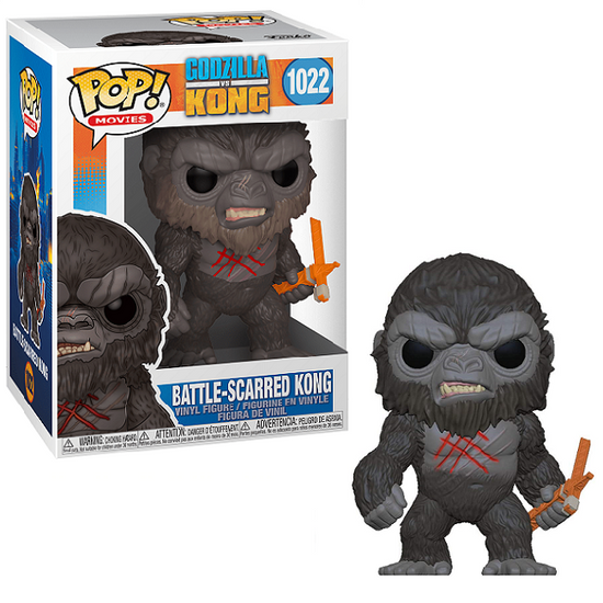 Load image into Gallery viewer, Expected arrival in April 2021  Kong Battle Scarred Godzilla vs Kong Funko Pop!  Well known within the fan and collector world—FunkoPop! vinyl figurines have become a fandom favorite unto themselves!  FunkoPop! figures measure approximately 3 3/4-inches tall. With their stylized animated eyes, large heads, and vibrant full-color window packaging, Funko from your favorite fandom are a welcome addition to any space! 

