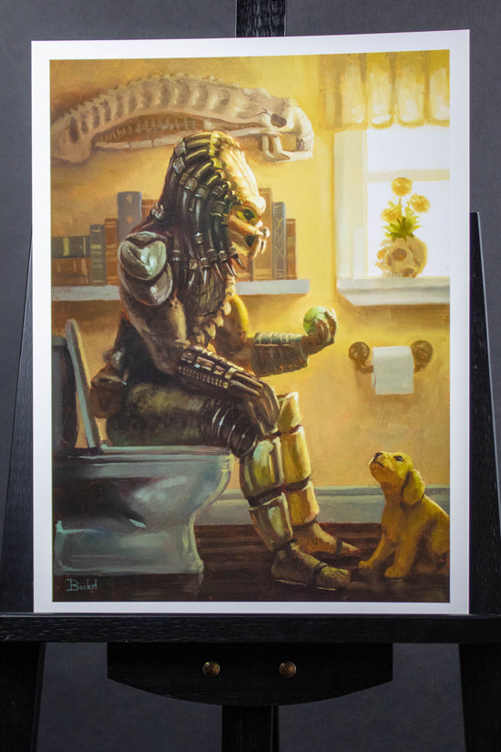 Predator Bathroom Parody Art Print