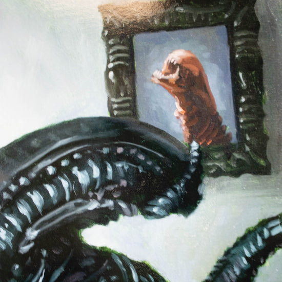 Xenomorph Alien Bathroom Parody Art Print