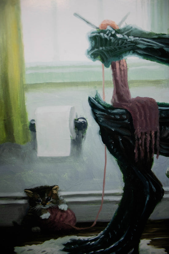 Xenomorph & Kitten "Dropping Acid" (Alien) Bathroom Parody Art Print
