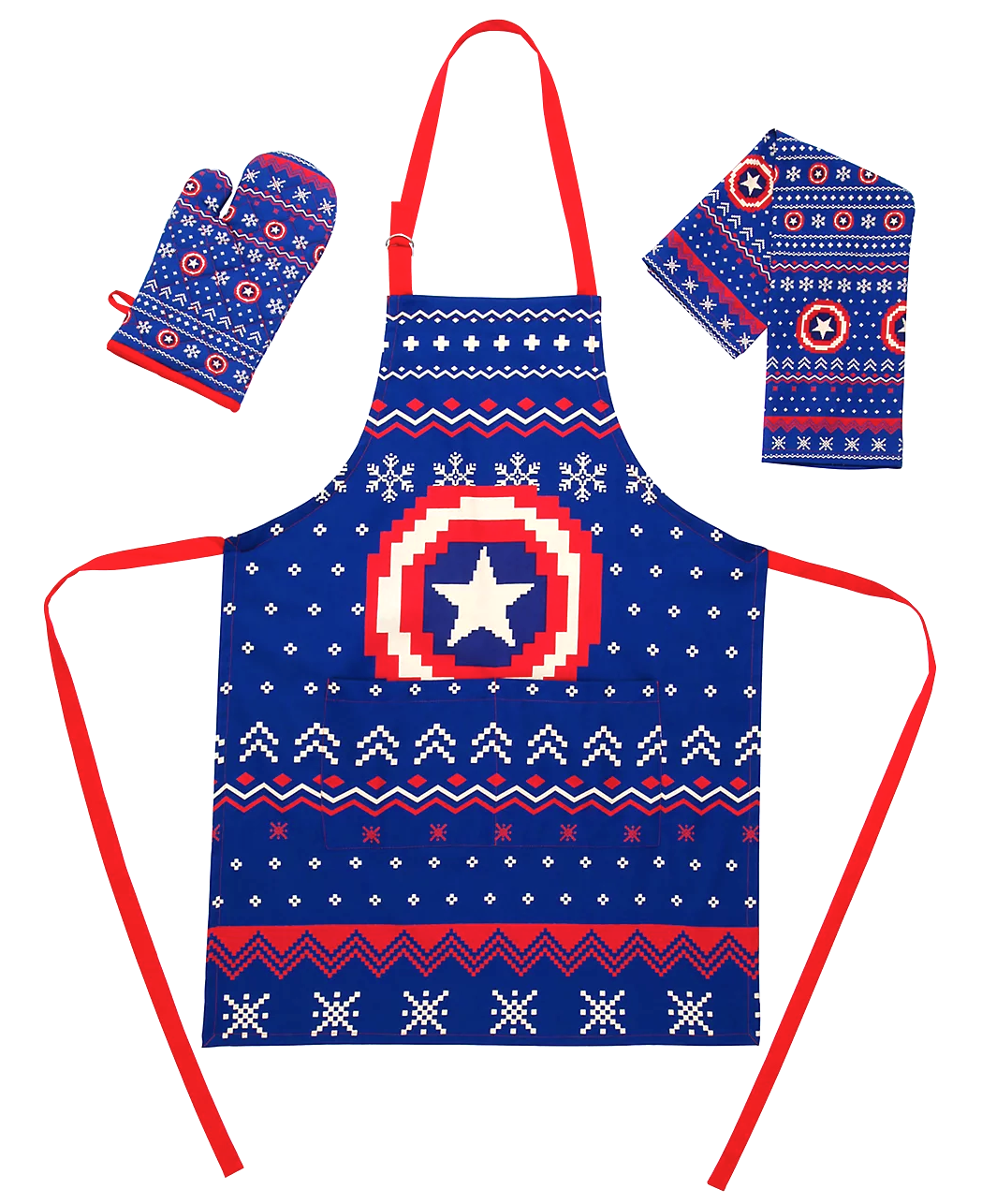 Marvel Captain America 3-Piece Holiday Apron & Kitchen Textile Set