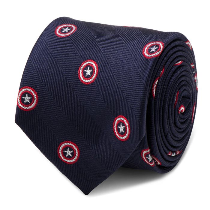 Marvel Captain America Shield Navy Fine Necktie