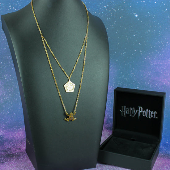 Chocolate Frog (Harry Potter) Layered Crystal and Gold-Plated Necklace