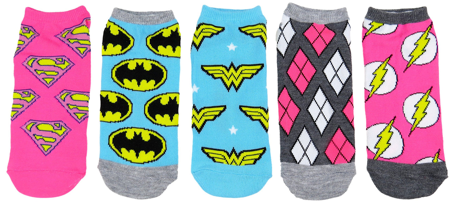 Justice League DC Comics 5-Pack Women's Ankle Socks