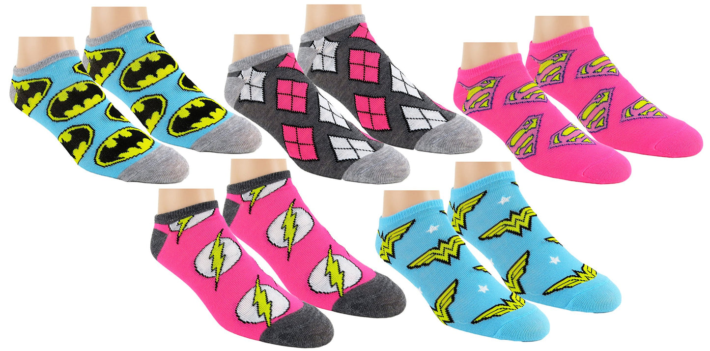 Justice League DC Comics 5-Pack Women's Ankle Socks
